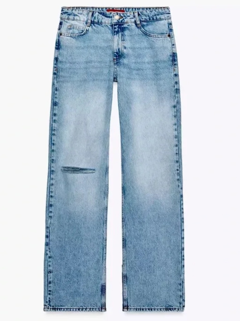 ZARA // SLIM FLARE LOW RISE RIPPED LONG LENGTH - Picture 2 of 9